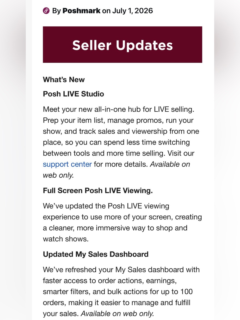 7/1 UPDATE ON BLOG SELLER EDUCATION & SUPPORT GROUP